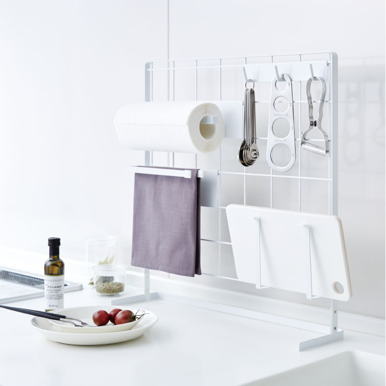 キッチン自立式メッシュパネル タワー 山崎実業 tower ホワイト/ブラック 4177 4178 タワーシリーズ