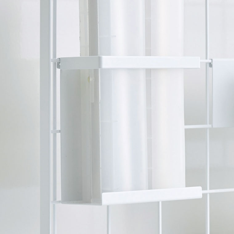 自立式メッシュパネル用 ラップホルダー タワー 山崎実業 tower ホワイト/ブラック 4185 4186 タワーシリーズ