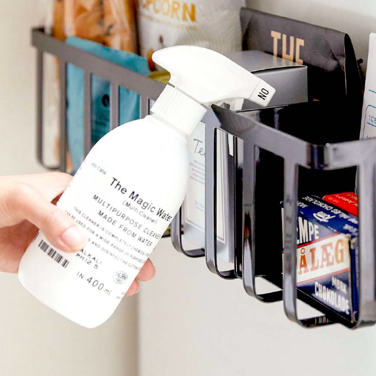 冷蔵庫横マグネットワイド収納バスケット タワー 山崎実業 tower ホワイト/ブラック 4246 4247 タワーシリーズ マグネット