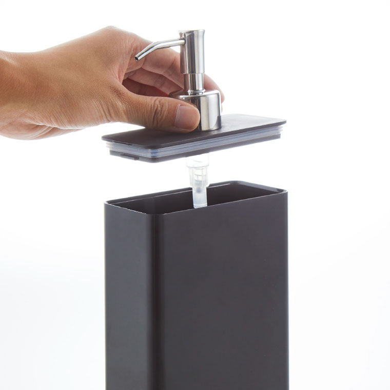 ツーウェイディスペンサー スクエア スリム ボディソープ タワー 山崎実業 tower ホワイト/ブラック 4256 4257 タワーシリーズ