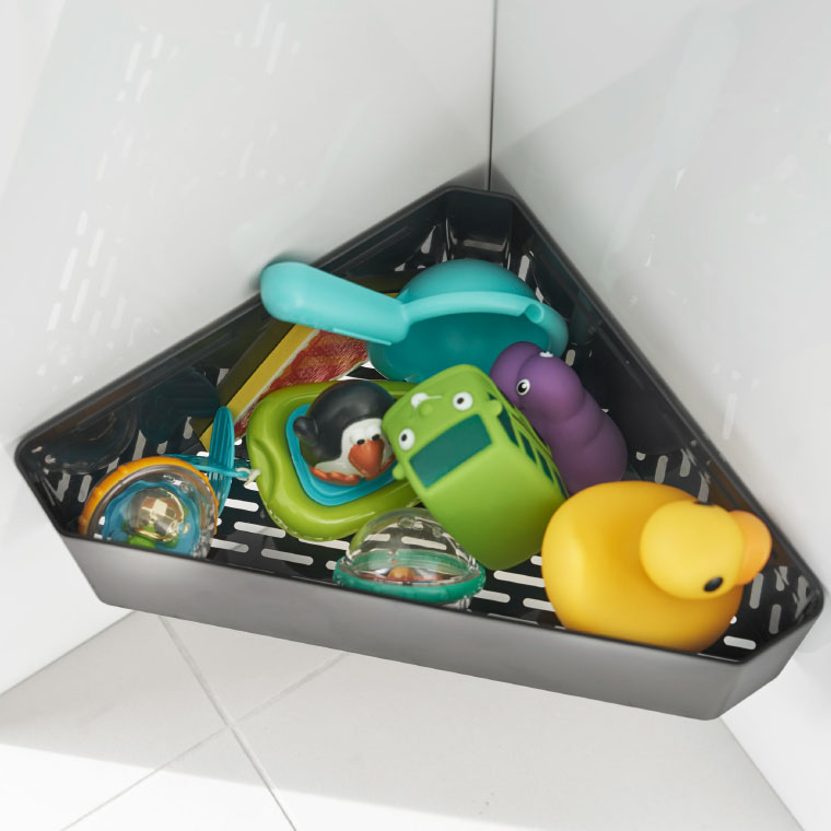 マグネットバスルームコーナーおもちゃラック タワー 山崎実業 tower ホワイト/ブラック 4264 4265 タワーシリーズ マグネット