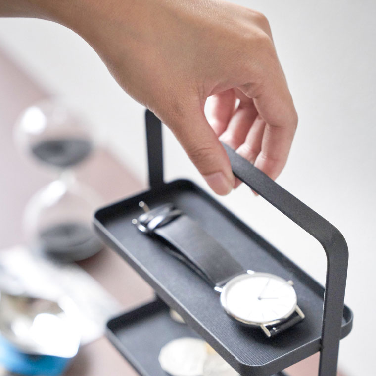 メガネ＆アクセサリー トレー ４段 タワー 山崎実業 tower ホワイト/ブラック 4298 4299 タワーシリーズ