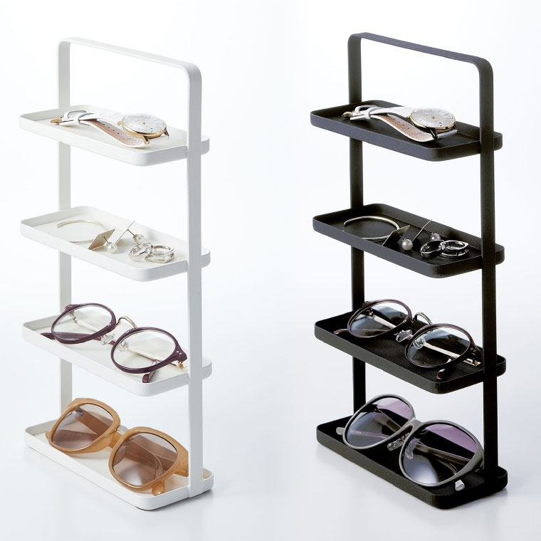 メガネ＆アクセサリー トレー ４段 タワー 山崎実業 tower ホワイト/ブラック 4298 4299 タワーシリーズ