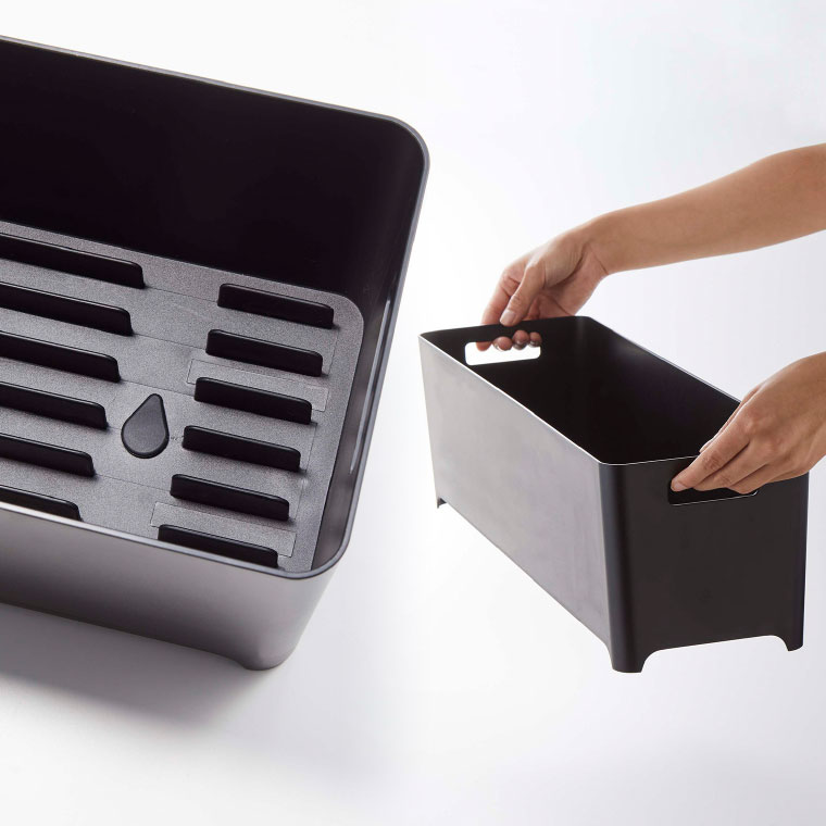 スリム水切りバスケット ロング タワー 山崎実業 tower ホワイト/ブラック 4314 4315 タワーシリーズ