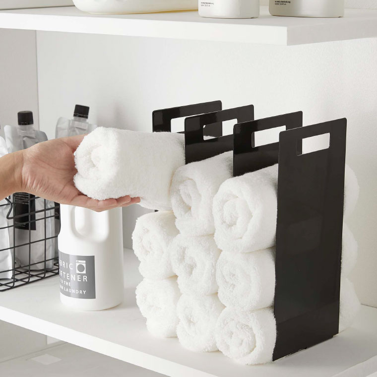 連結タオル収納ラック ２個組 タワー 山崎実業 tower タオル ホワイト/ブラック 4316 4317 タワーシリーズ