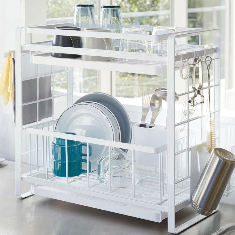 シンク上伸縮システムラック用水切りバスケット Ｓ タワー 山崎実業 tower ホワイト/ブラック 4364 4365 タワーシリーズ