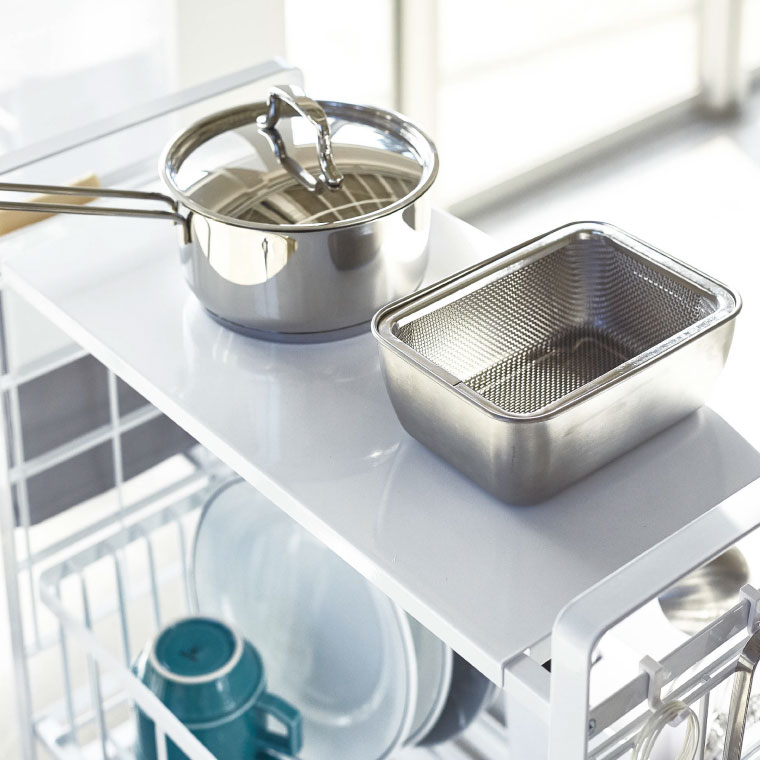 シンク上伸縮システムラック用 トレー Ｌ タワー 山崎実業 tower スパイス ラック トレー tower Ｌ ホワイト/ブラック 4372 4373 タワーシリーズ