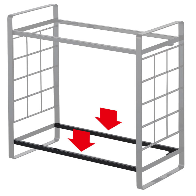 シンク上伸縮システムラック用 伸縮バー タワー 山崎実業 tower ホワイト/ブラック 4374 4375 タワーシリーズ