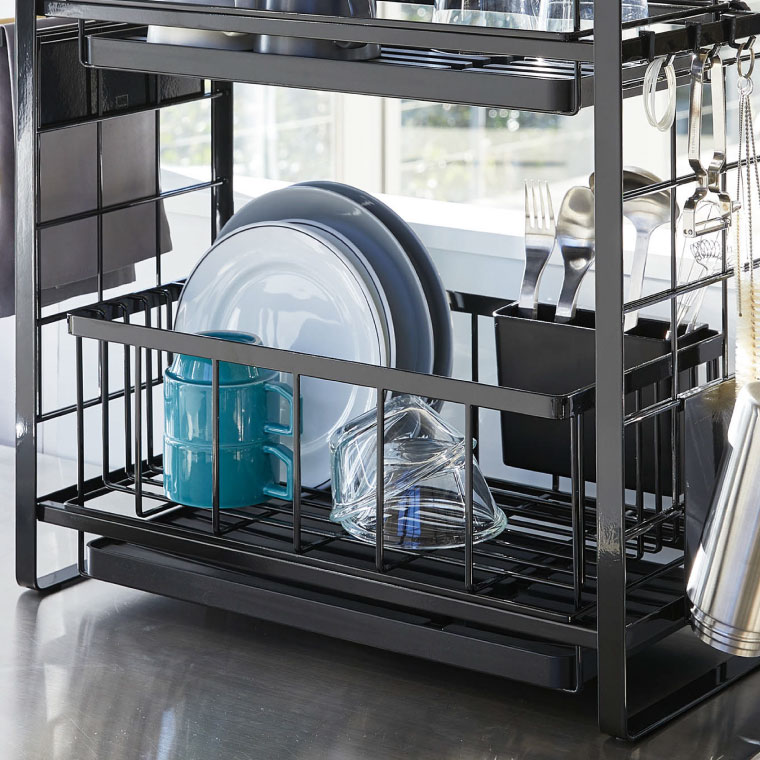 シンク上伸縮システムラック用 伸縮バー タワー 山崎実業 tower ホワイト/ブラック 4374 4375 タワーシリーズ