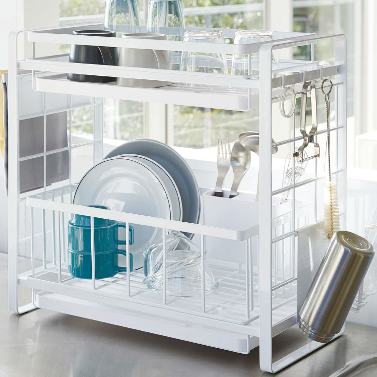 シンク上伸縮システムラック用 伸縮バー タワー 山崎実業 tower ホワイト/ブラック 4374 4375 タワーシリーズ