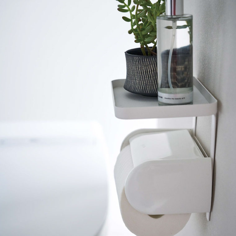 トイレットペーパーホルダー上ラック タワー 山崎実業 tower ホワイト 4392 タワーシリーズ