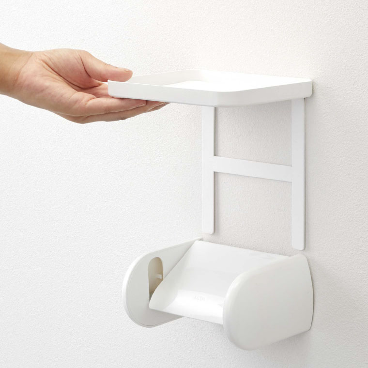 トイレットペーパーホルダー上ラック タワー 山崎実業 tower ホワイト 4392 タワーシリーズ