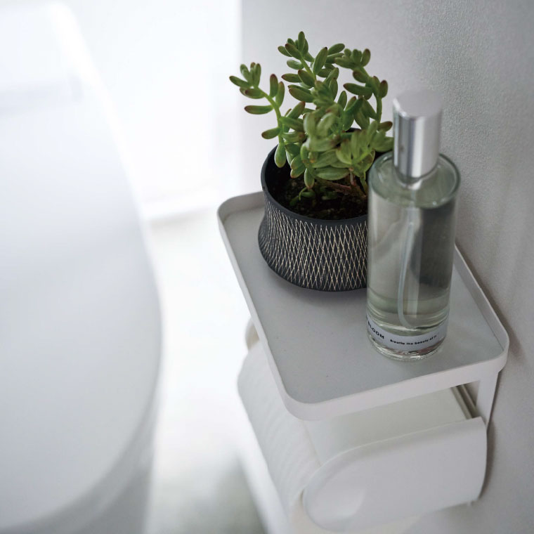 トイレットペーパーホルダー上ラック タワー 山崎実業 tower ホワイト 4392 タワーシリーズ