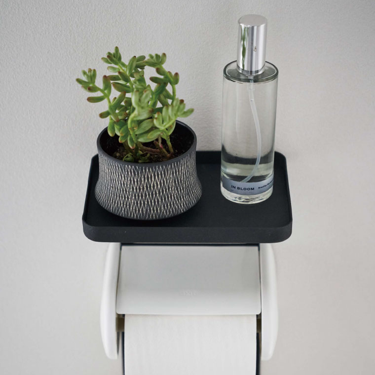 トイレットペーパーホルダー上ラック ２段 タワー 山崎実業 tower ホワイト/ブラック 4394 4395 タワーシリーズ