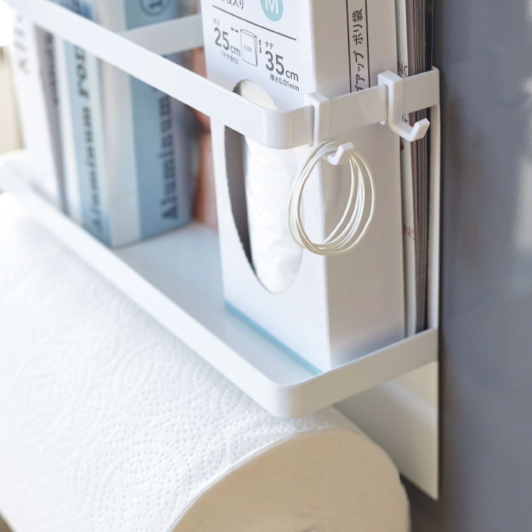 マグネットキッチンペーパー＆ラップホルダー タワー 山崎実業 tower ホワイト/ブラック 4396 4397 タワーシリーズ マグネット