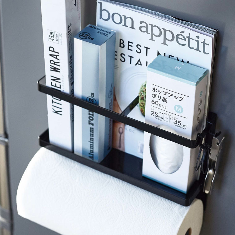 マグネットキッチンペーパー＆ラップホルダー タワー 山崎実業 tower ホワイト/ブラック 4396 4397 タワーシリーズ マグネット