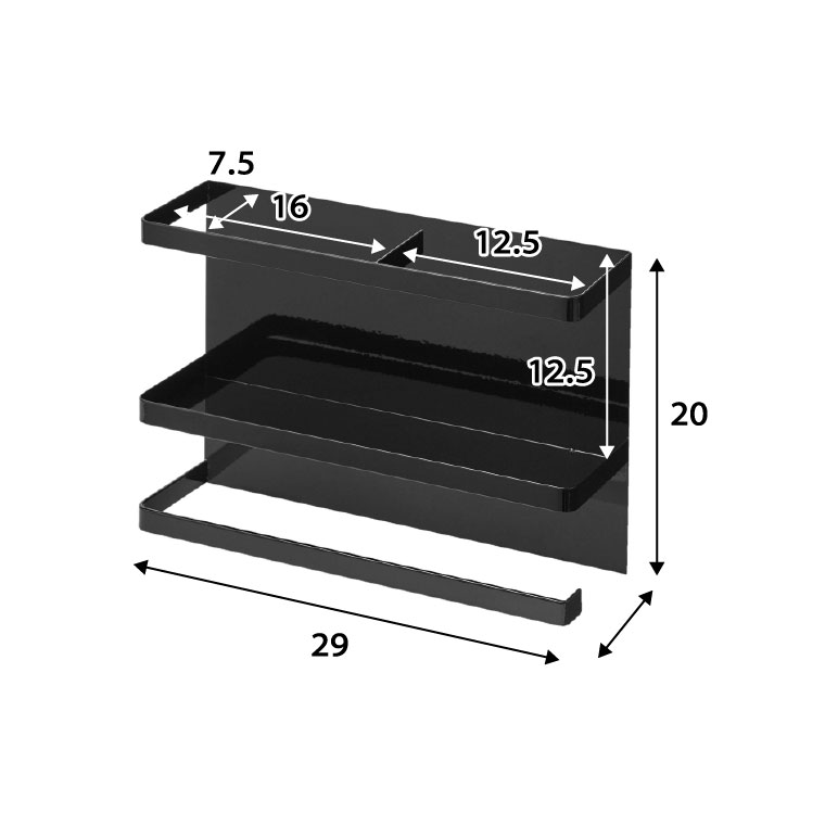 マグネットキッチンペーパー＆ラップホルダー タワー 山崎実業 tower ホワイト/ブラック 4396 4397 タワーシリーズ マグネット