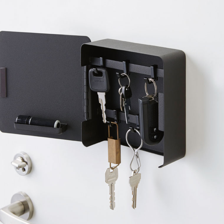 10/1 テレビで紹介されました マグネットキーフック２段 タワー 山崎実業 tower ホワイト/ブラック 4799 4800 タワーシリーズ マグネット