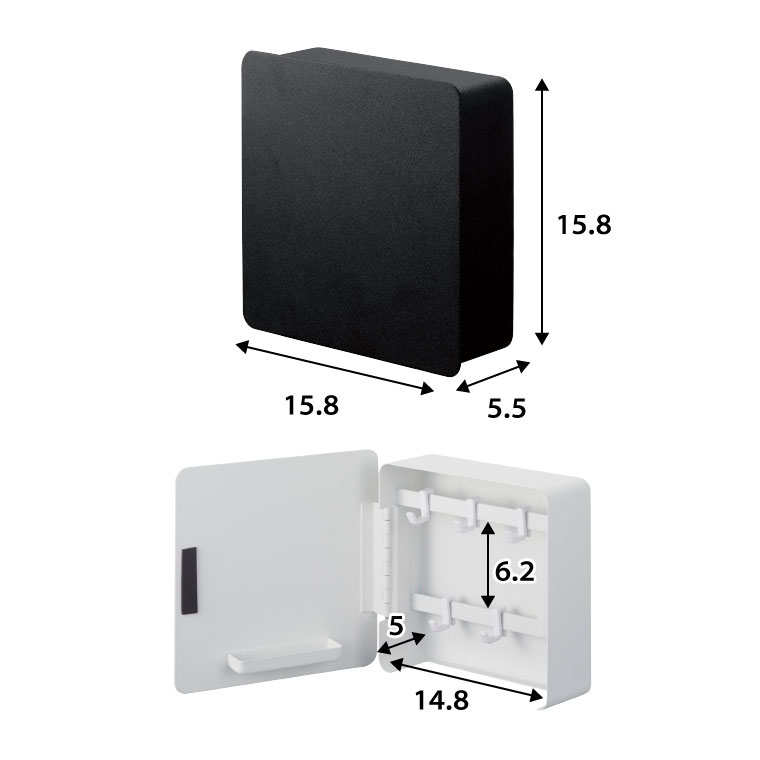 10/1 テレビで紹介されました マグネットキーフック２段 タワー 山崎実業 tower ホワイト/ブラック 4799 4800 タワーシリーズ マグネット