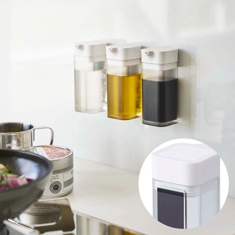 マグネットプッシュ式醤油差し タワー 山崎実業 tower ホワイト/ブラック 4815 4816 タワーシリーズ マグネット