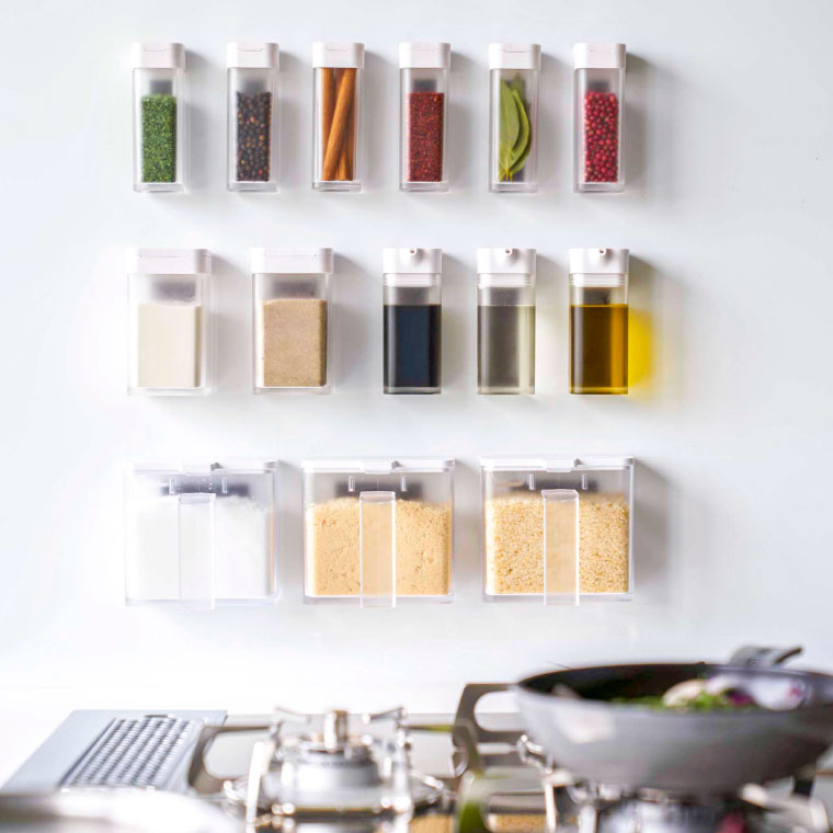 マグネット調味料ストッカー タワー 2個セット 山崎実業 tower ホワイト/ブラック 4817 4818 / タワーシリーズ マグネット