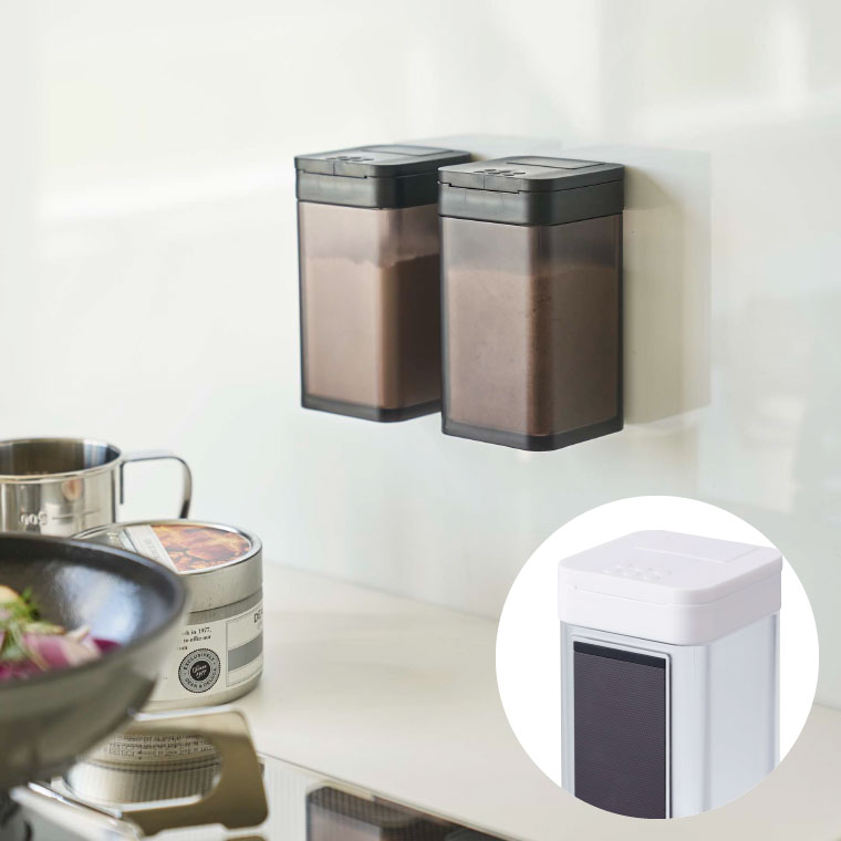 マグネット小麦粉＆スパイスボトル タワー 山崎実業 tower ホワイト/ブラック 4819 4820 タワーシリーズ マグネット