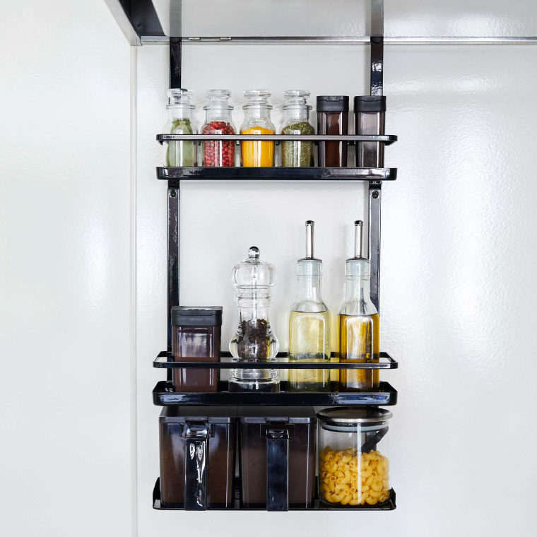 レンジフード調味料ラック ３段 タワー 山崎実業 tower 調味料 ラック ホワイト/ブラック 4836 4837 タワーシリーズ