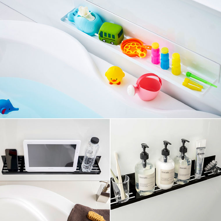 マグネットバスルームラック タワー 山崎実業 tower ロング ホワイト/ブラック 4858 4859 タワーシリーズ マグネット