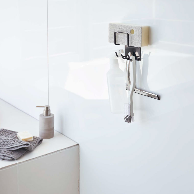 マグネットバスルームクリーニングツールホルダー タワー 山崎実業 tower スポンジホルダー ホワイト/ブラック 4976 4977 タワーシリーズ