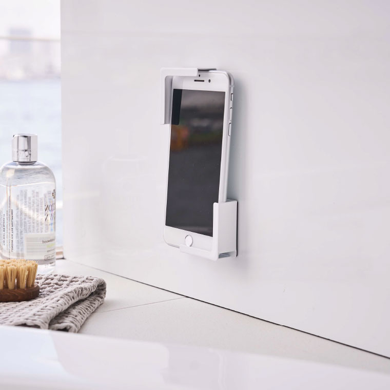 マグネットバスルームタブレットホルダー タワー 山崎実業 tower タブレットスタンド ホワイト/ブラック 4981 4982 タワーシリーズ