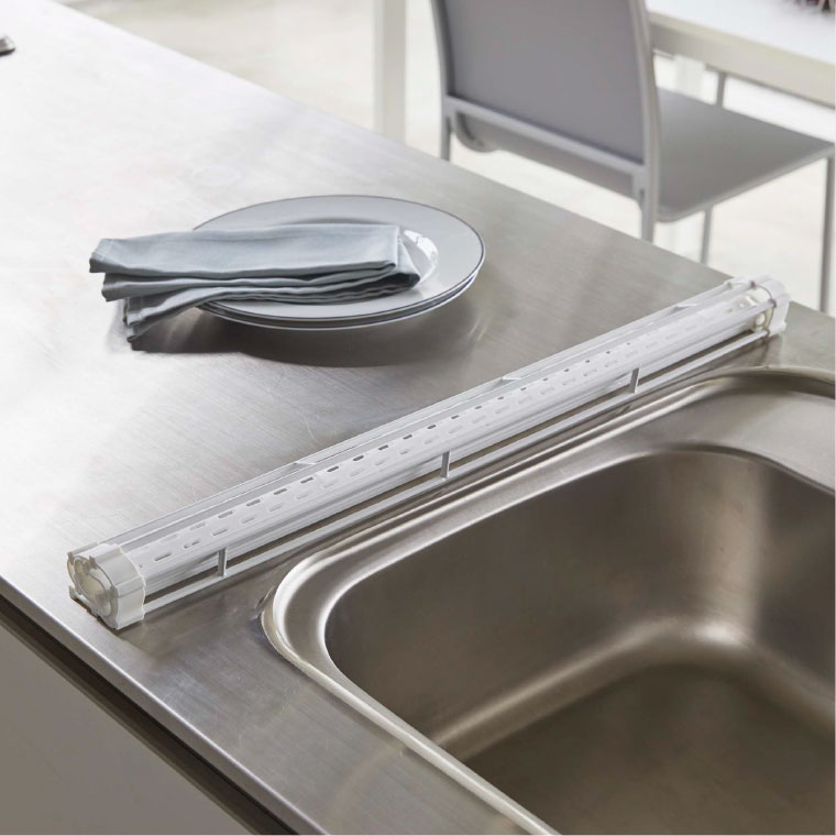 折り畳み水切り シリコーントレー付き Ｌ タワー 山崎実業 tower 折りたたみ水切り ホワイト/ブラック 5054 5055 タワーシリーズ