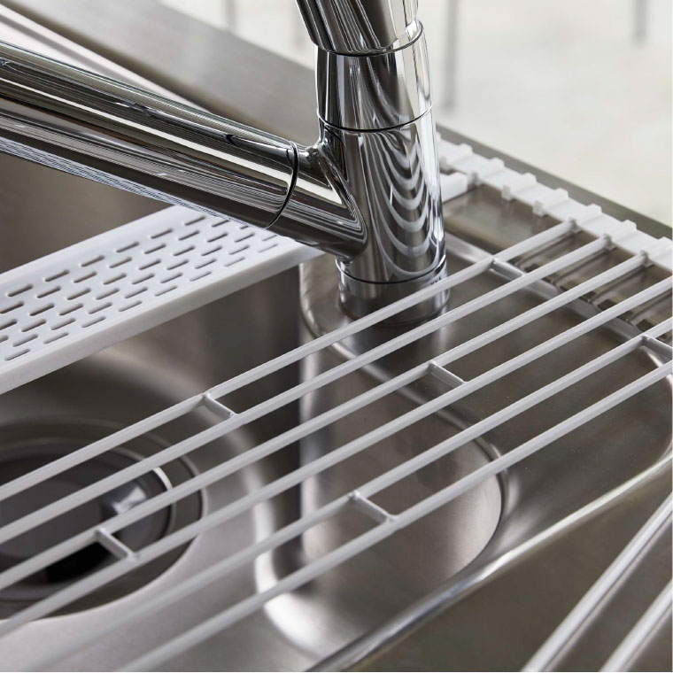 折り畳み水切り シリコーントレー付き Ｌ タワー 山崎実業 tower 折りたたみ水切り ホワイト/ブラック 5054 5055 タワーシリーズ