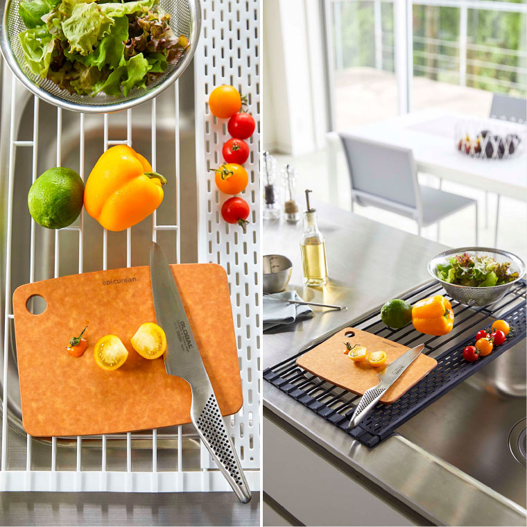 折り畳み水切り シリコーントレー付き Ｓ タワー 山崎実業 tower ホワイト/ブラック 5057 5058 タワーシリーズ