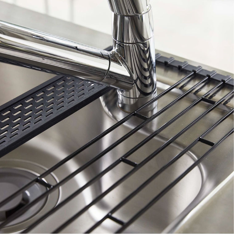 折り畳み水切り シリコーントレー付き Ｓ タワー 山崎実業 tower ホワイト/ブラック 5057 5058 タワーシリーズ