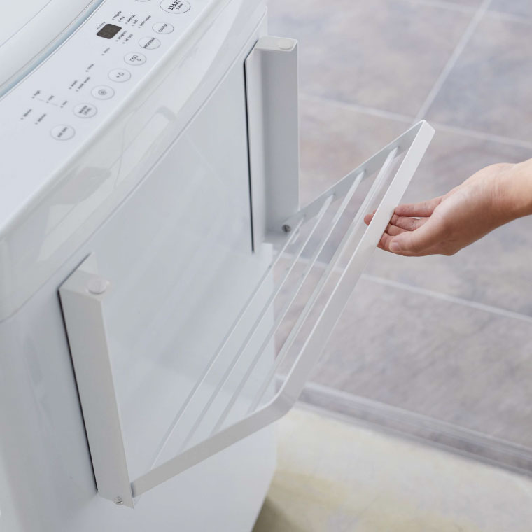 洗濯機横マグネット折り畳み棚 タワー 山崎実業 tower タオル置き ホワイト/ブラック 5096 5097 タワーシリーズ マグネット