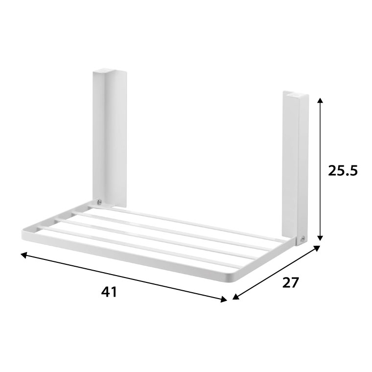 洗濯機横マグネット折り畳み棚 タワー 山崎実業 tower タオル置き ホワイト/ブラック 5096 5097 タワーシリーズ マグネット