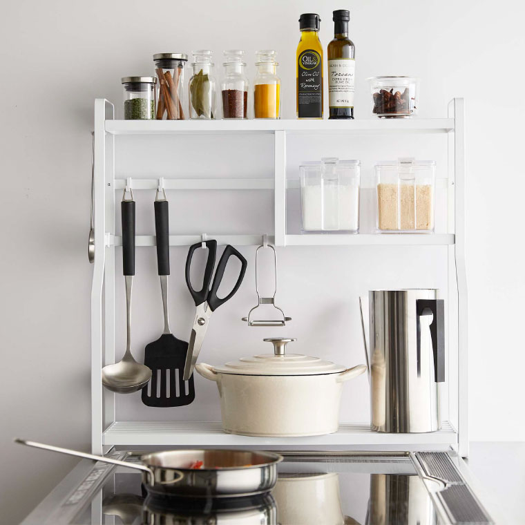 コンロサイドラック タワー 山崎実業 tower ホワイト/ブラック 5234 5235 タワーシリーズ