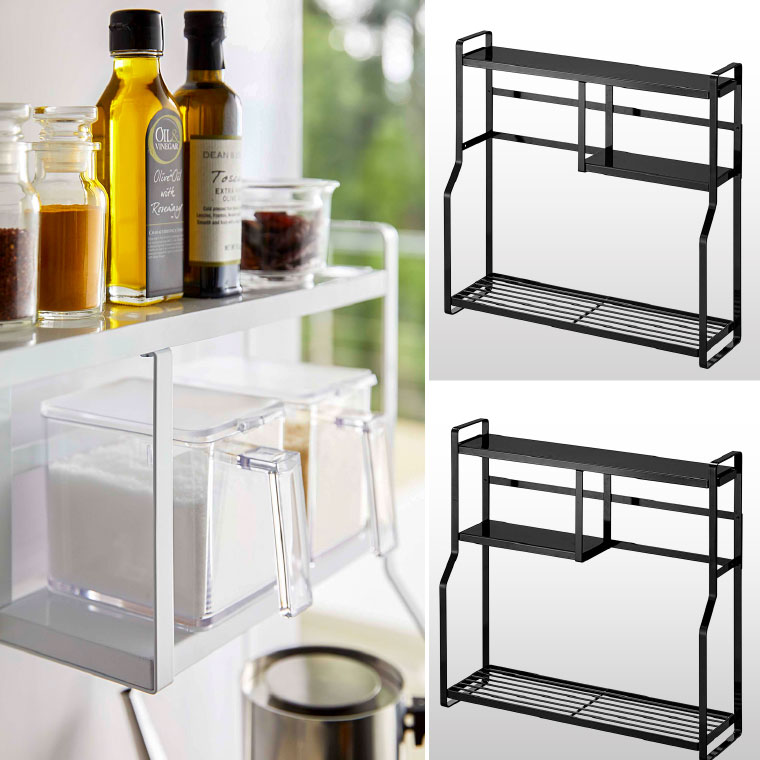 コンロサイドラック タワー 山崎実業 tower ホワイト/ブラック 5234 5235 タワーシリーズ