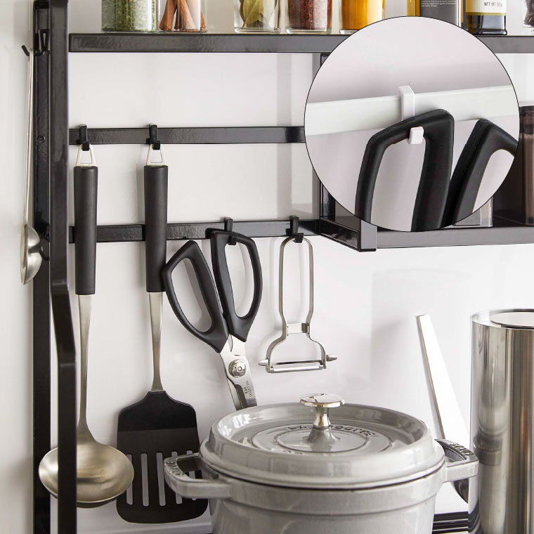 コンロサイドラック タワー 山崎実業 tower ホワイト/ブラック 5234 5235 タワーシリーズ