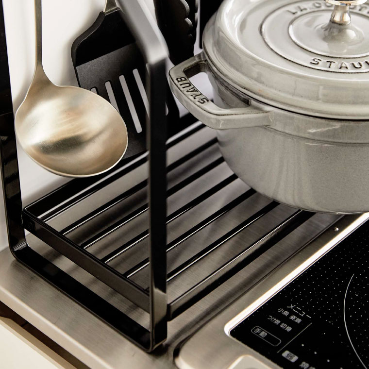 コンロサイドラック タワー 山崎実業 tower ホワイト/ブラック 5234 5235 タワーシリーズ