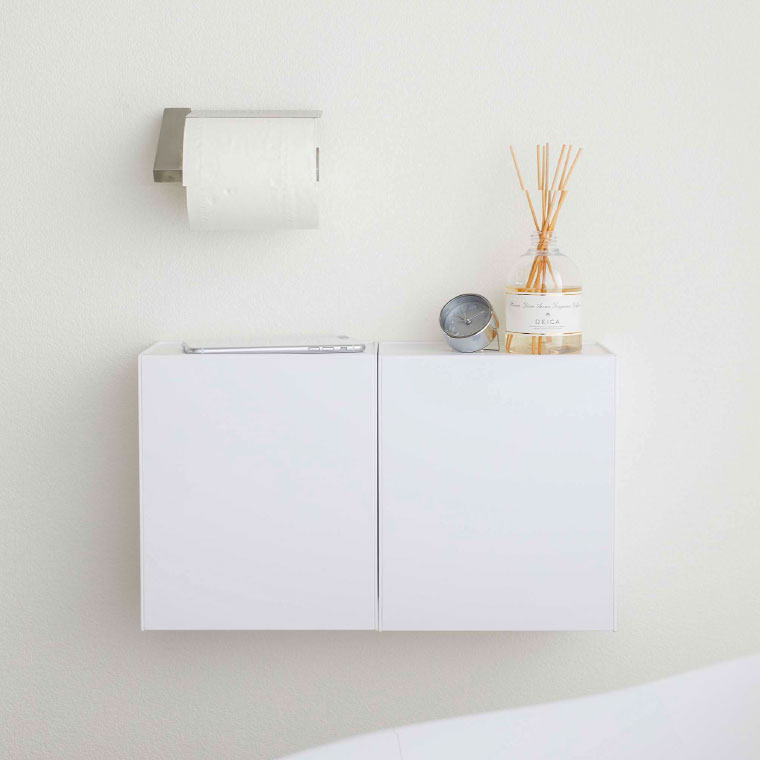 ウォールトイレポット＆収納ケース タワー 山崎実業 tower ホワイト/ブラック 5429 5430 タワーシリーズ