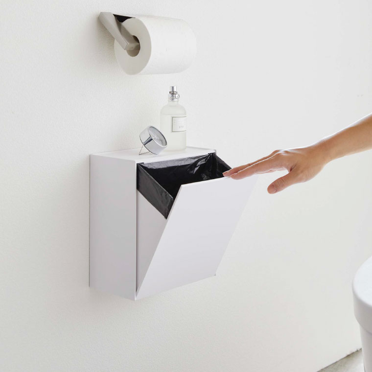 ウォールトイレポット＆収納ケース タワー 山崎実業 tower ホワイト/ブラック 5429 5430 タワーシリーズ