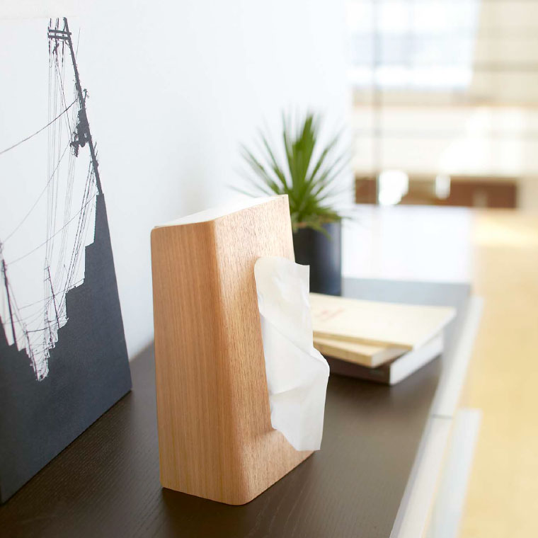 ティッシュケース リン 山崎実業 RIN ブラウン/ナチュラル 6732 7362 タワーシリーズ