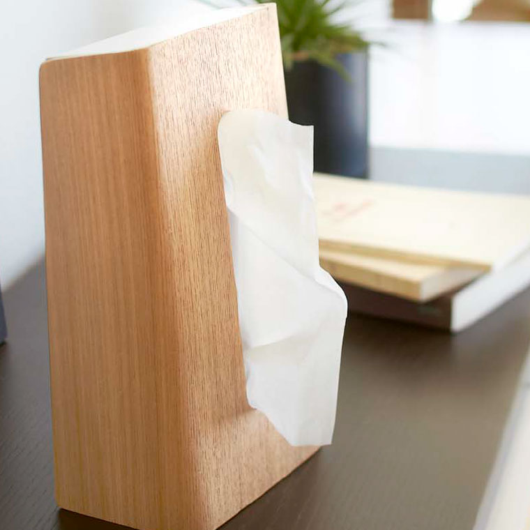 ティッシュケース リン 山崎実業 RIN ブラウン/ナチュラル 6732 7362 タワーシリーズ