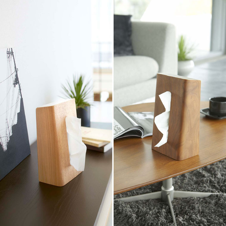 ティッシュケース リン 山崎実業 RIN ブラウン/ナチュラル 6732 7362 タワーシリーズ