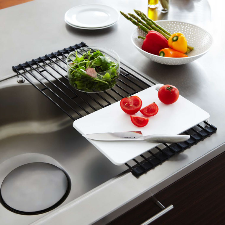 折り畳み水切りラック タワー 山崎実業 tower 折りたたみ水切りラックＬ ホワイト/ブラック 7835 7836 タワーシリーズ