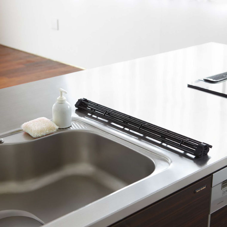 折り畳み水切りラック タワー 山崎実業 tower 折りたたみ水切りラックＬ ホワイト/ブラック 7835 7836 タワーシリーズ