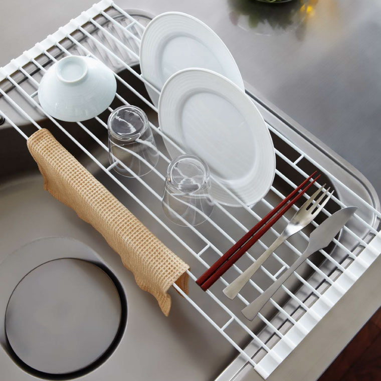 折り畳み水切りラック タワー 山崎実業 tower 折りたたみ水切りラックＳ ホワイト/ブラック 7837 7838 タワーシリーズ