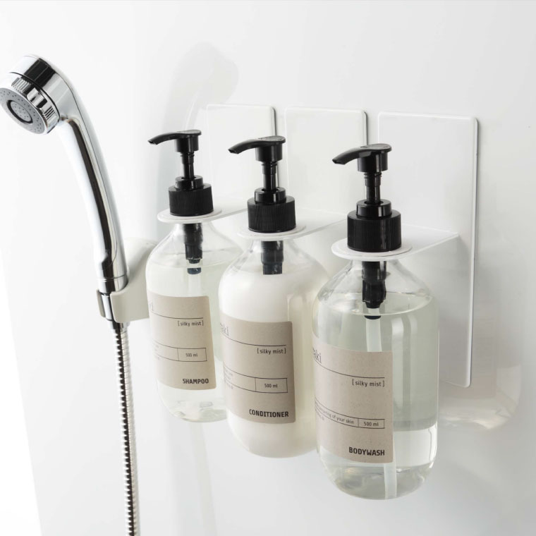 マグネットバスルームディスペンサーホルダー タワー 山崎実業 tower シャンプーボトルホルダー ホワイト/ブラック 4867 4868 タワーシリーズ