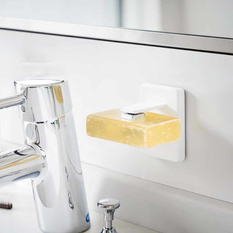 吸盤ソープホルダー タワー 山崎実業 tower 石鹸ホルダー ホワイト/ブラック 4871 4872 タワーシリーズ